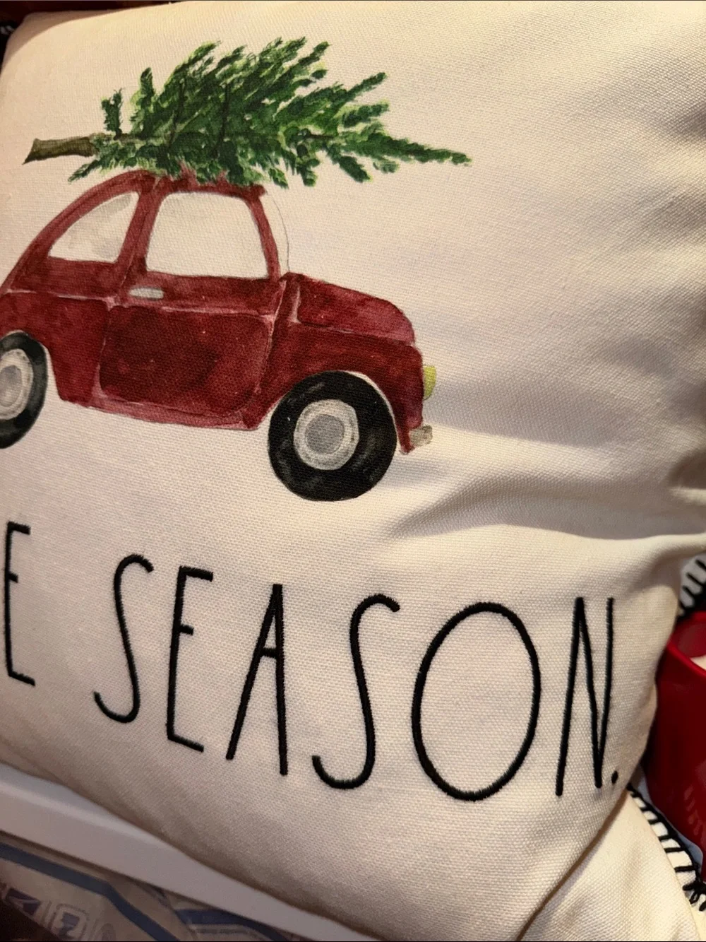Rae Dunn Christmas Holiday Home Decor Throw Pillow TIS’ THE SEASON